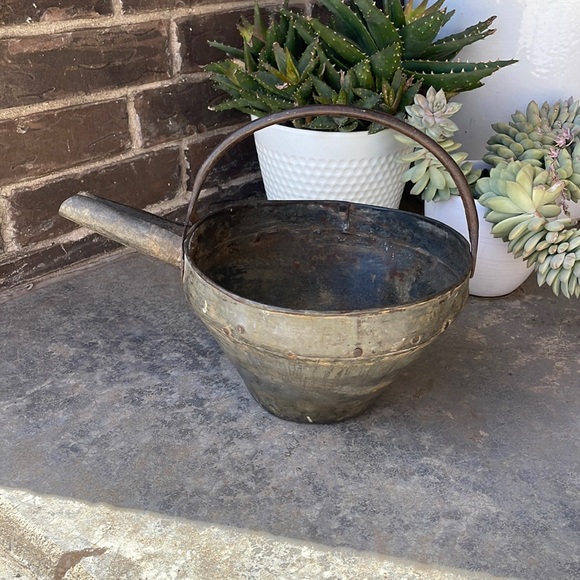 Other - Vintage metal Watering Can with handle Natural Patina Or put a plant in it!